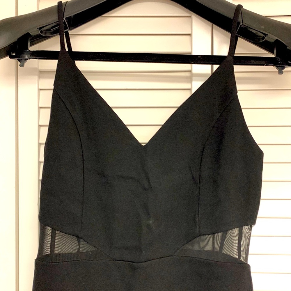 Black Mini Dress w/ Mesh Cutouts